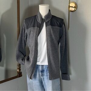 VTG 90s L.L. Bean Cable Knit Sweater L Grandpa Core Preppy Gray Cotton Heritage